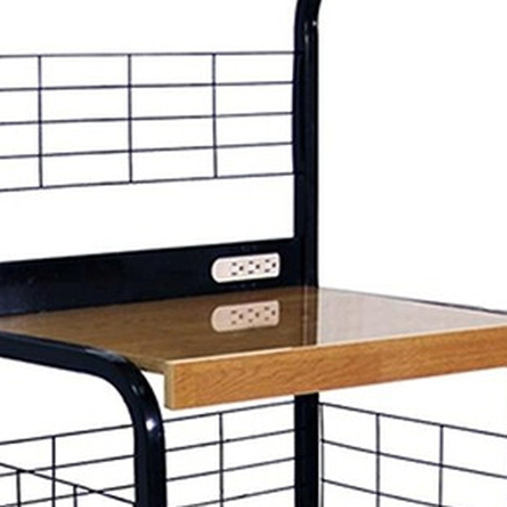 Mod Black And Natural Microwave Kitchen Cart By Homeroots | Bar Carts | Modishstore - 4