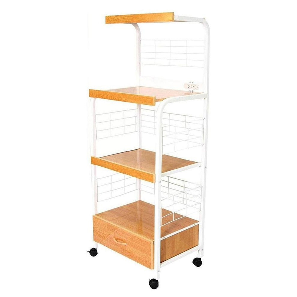 Mod Black And Natural Microwave Kitchen Cart By Homeroots | Bar Carts | Modishstore - 5