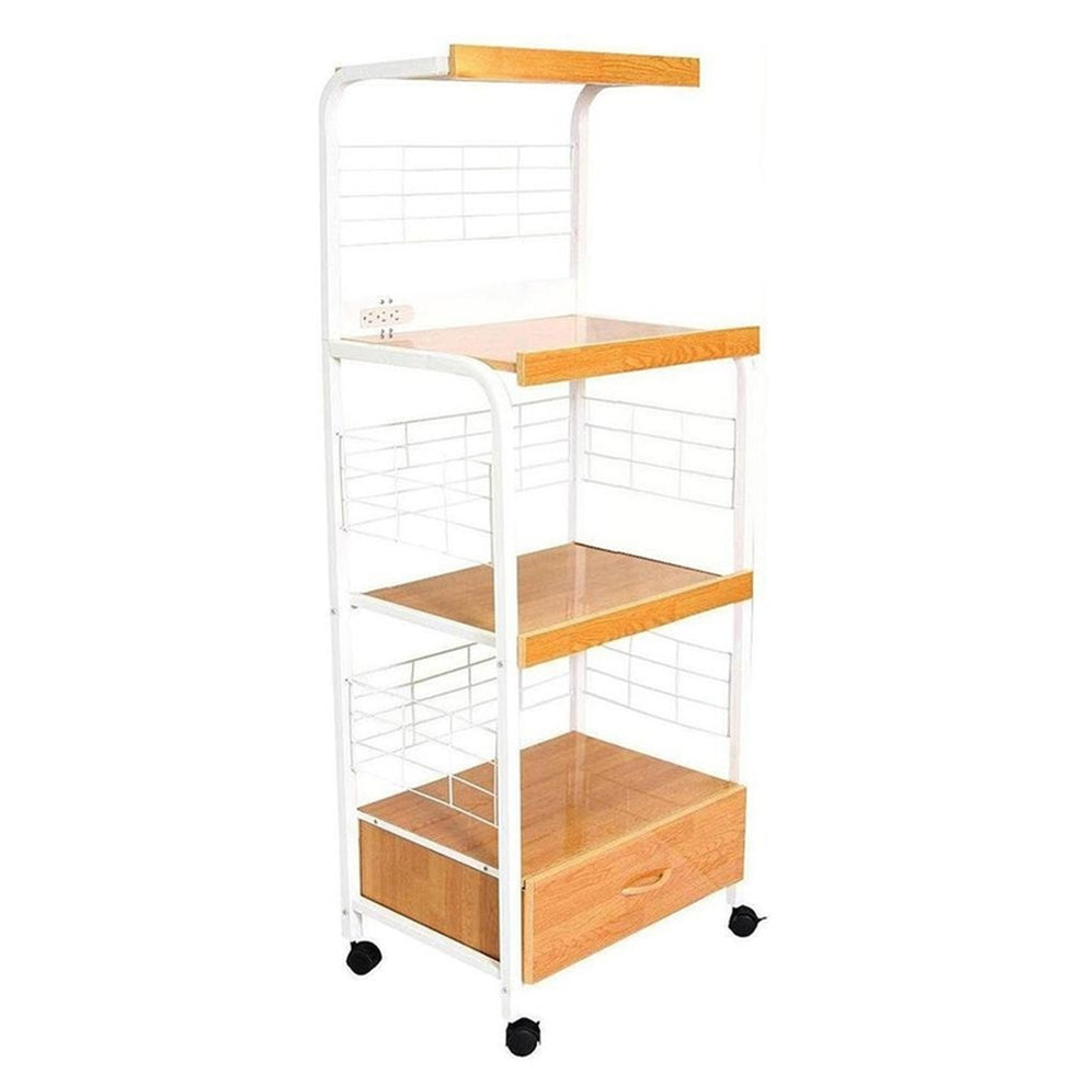 Mod Black And Natural Microwave Kitchen Cart By Homeroots | Bar Carts | Modishstore - 6