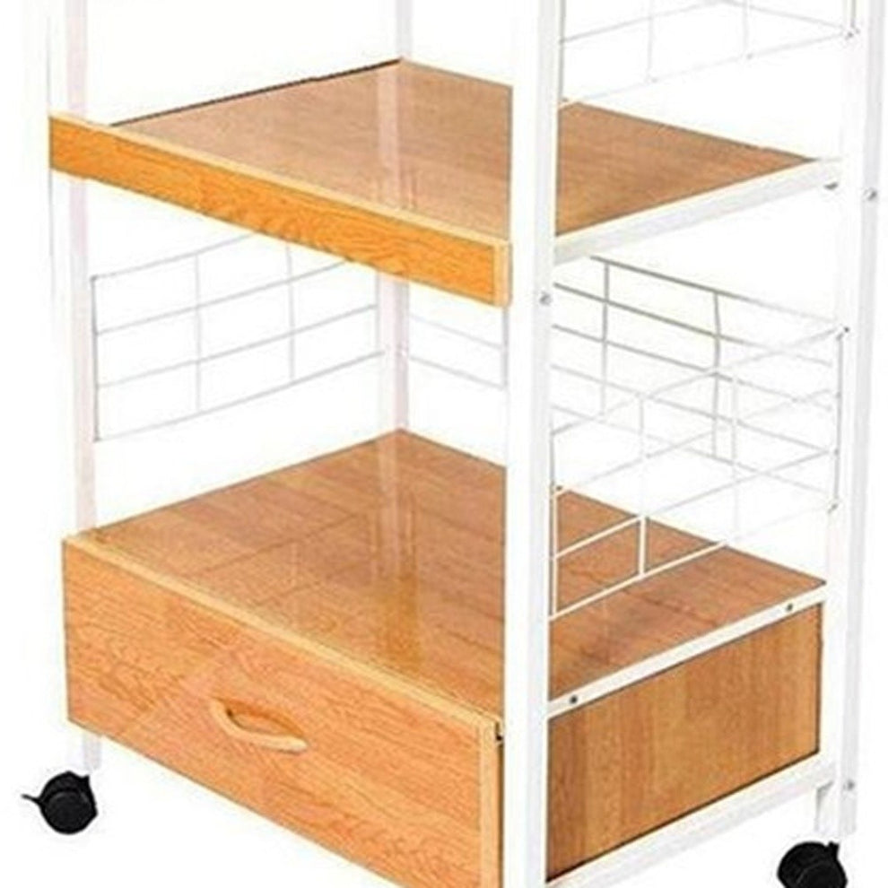 Mod Black And Natural Microwave Kitchen Cart By Homeroots | Bar Carts | Modishstore - 7