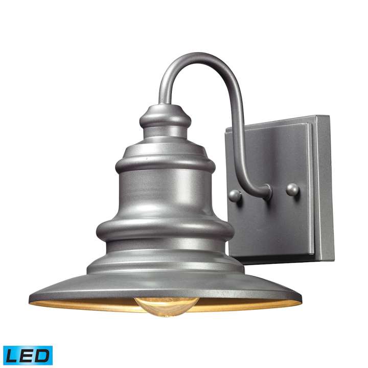 Marina 1-Light Outdoor Wall Lamp in Matte Silver - Includes LED Bulb | Sconces | Modishstore