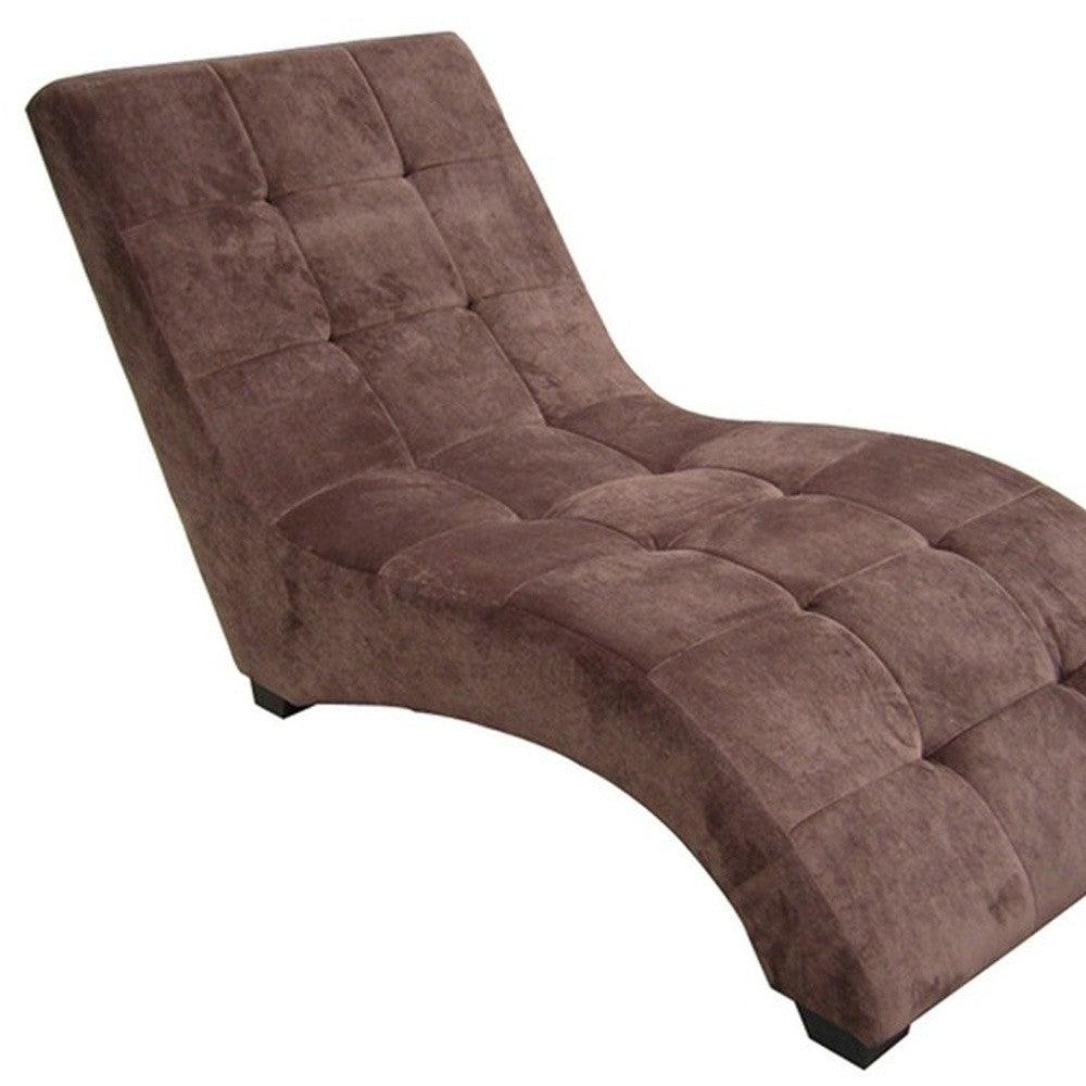 52" Brown Faux Suede Curved Chaise Lounge Accent Chair By Homeroots | Chairs & Recliners | Modishstore - 3