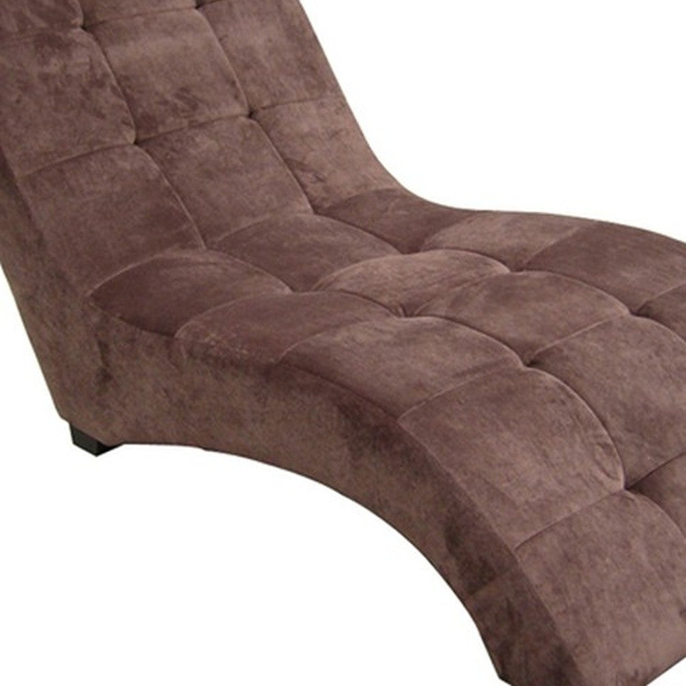 52" Brown Faux Suede Curved Chaise Lounge Accent Chair By Homeroots | Chairs & Recliners | Modishstore - 4