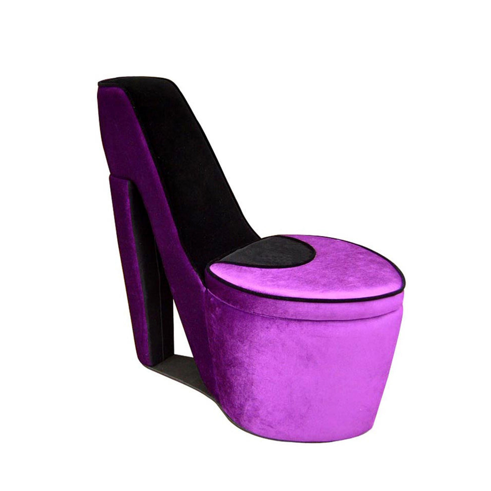 32" Purple Faux Suede Side Chair By Homeroots | Armchairs | Modishstore - 2