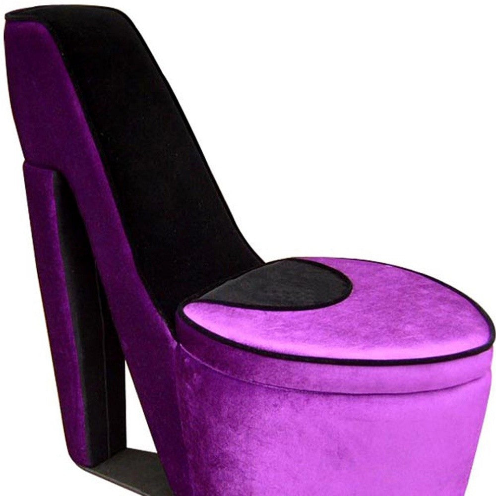32" Purple Faux Suede Side Chair By Homeroots