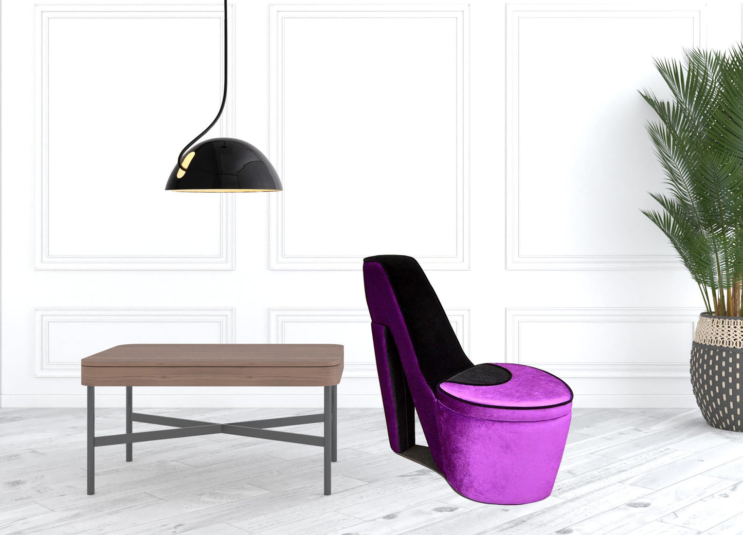 32" Purple Faux Suede Side Chair By Homeroots | Armchairs | Modishstore