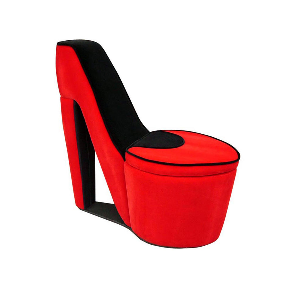 32" Red Faux Suede Side Chair By Homeroots | Armchairs | Modishstore - 2