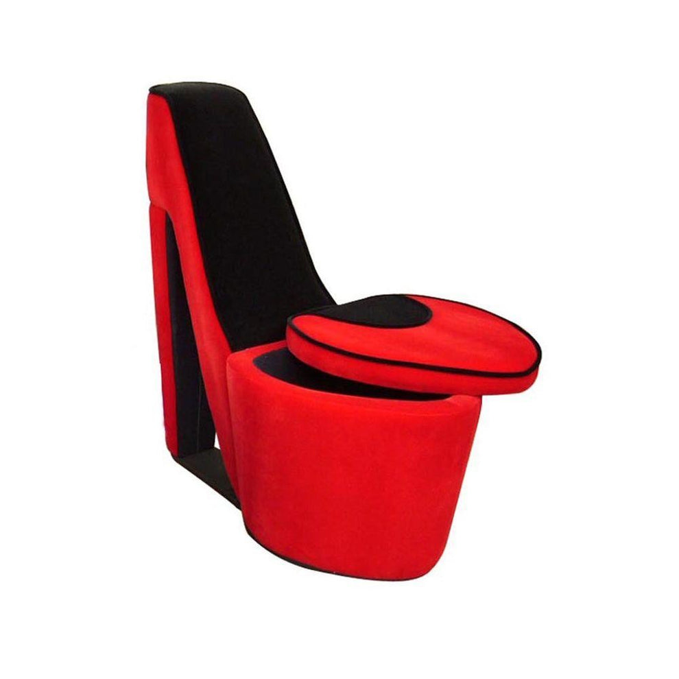 32" Red Faux Suede Side Chair By Homeroots | Armchairs | Modishstore - 3