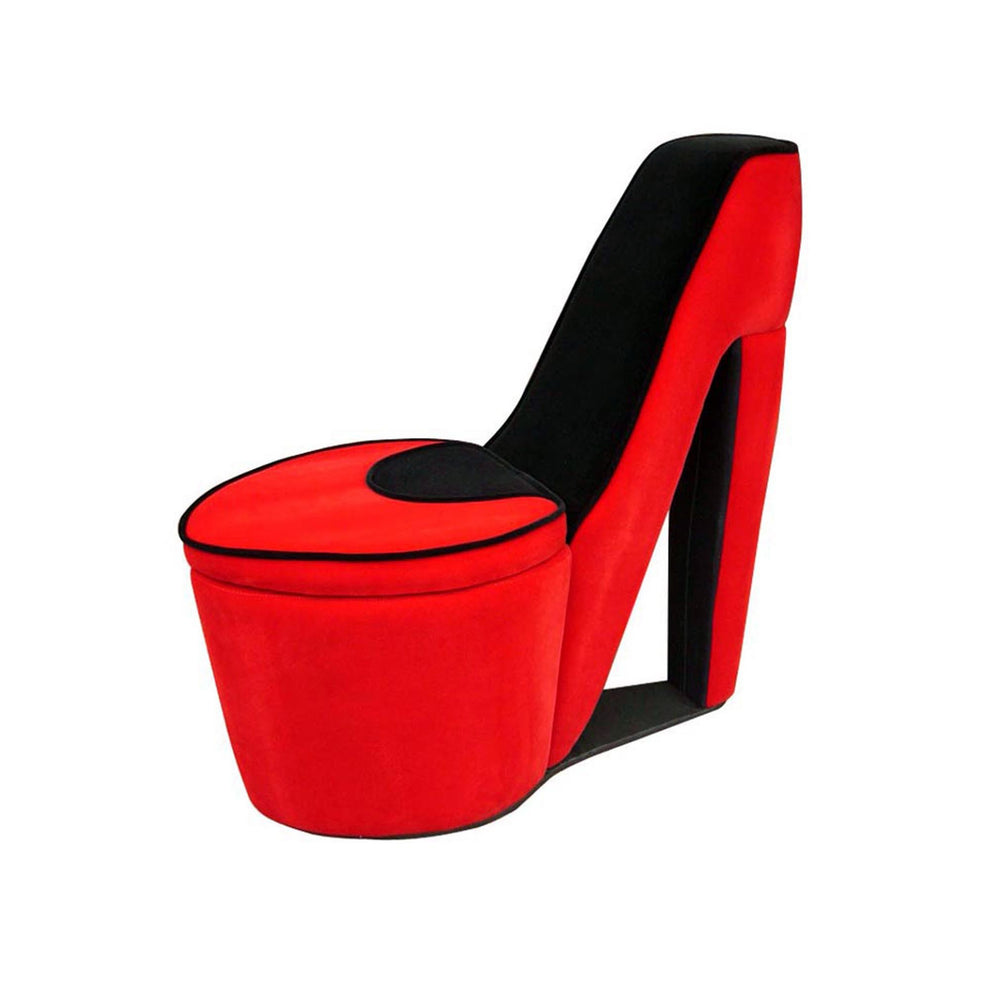 32" Red Faux Suede Side Chair By Homeroots | Armchairs | Modishstore - 4
