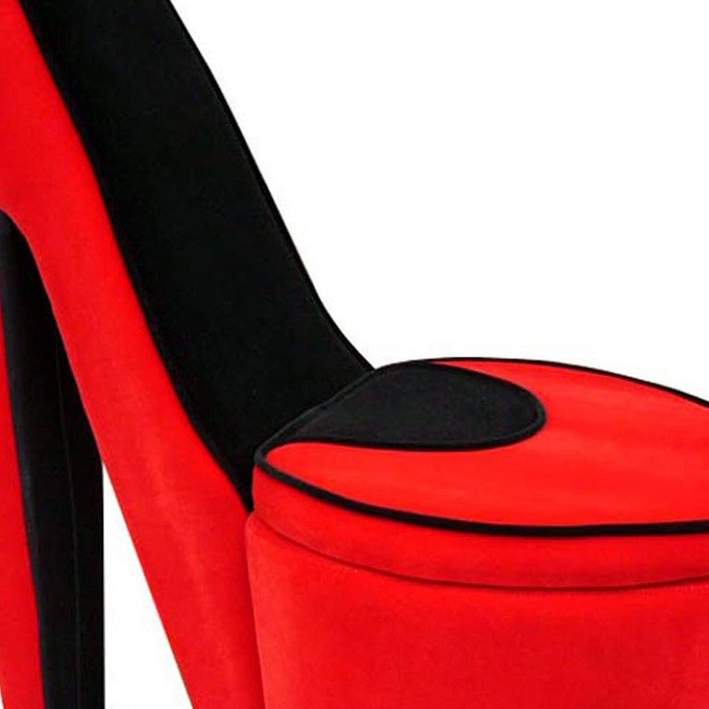 32" Red Faux Suede Side Chair By Homeroots | Armchairs | Modishstore - 6