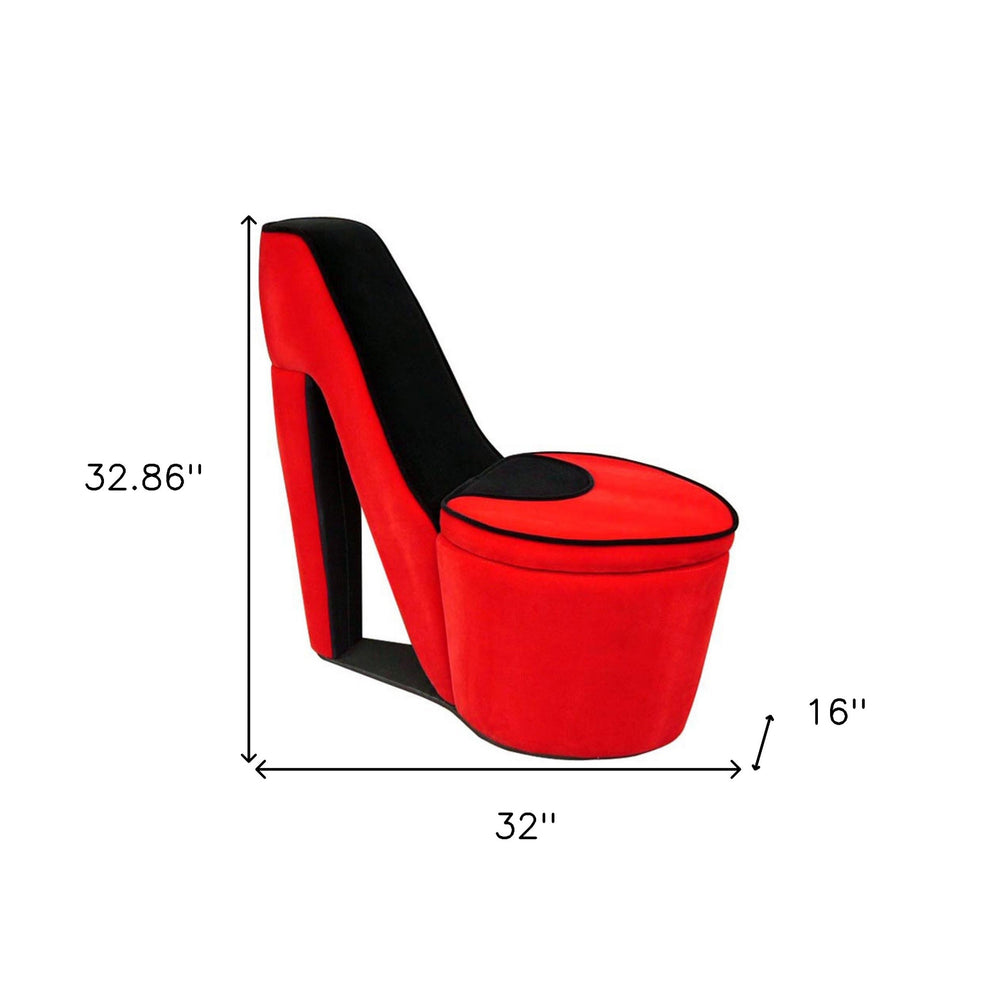 32" Red Faux Suede Side Chair By Homeroots | Armchairs | Modishstore - 7