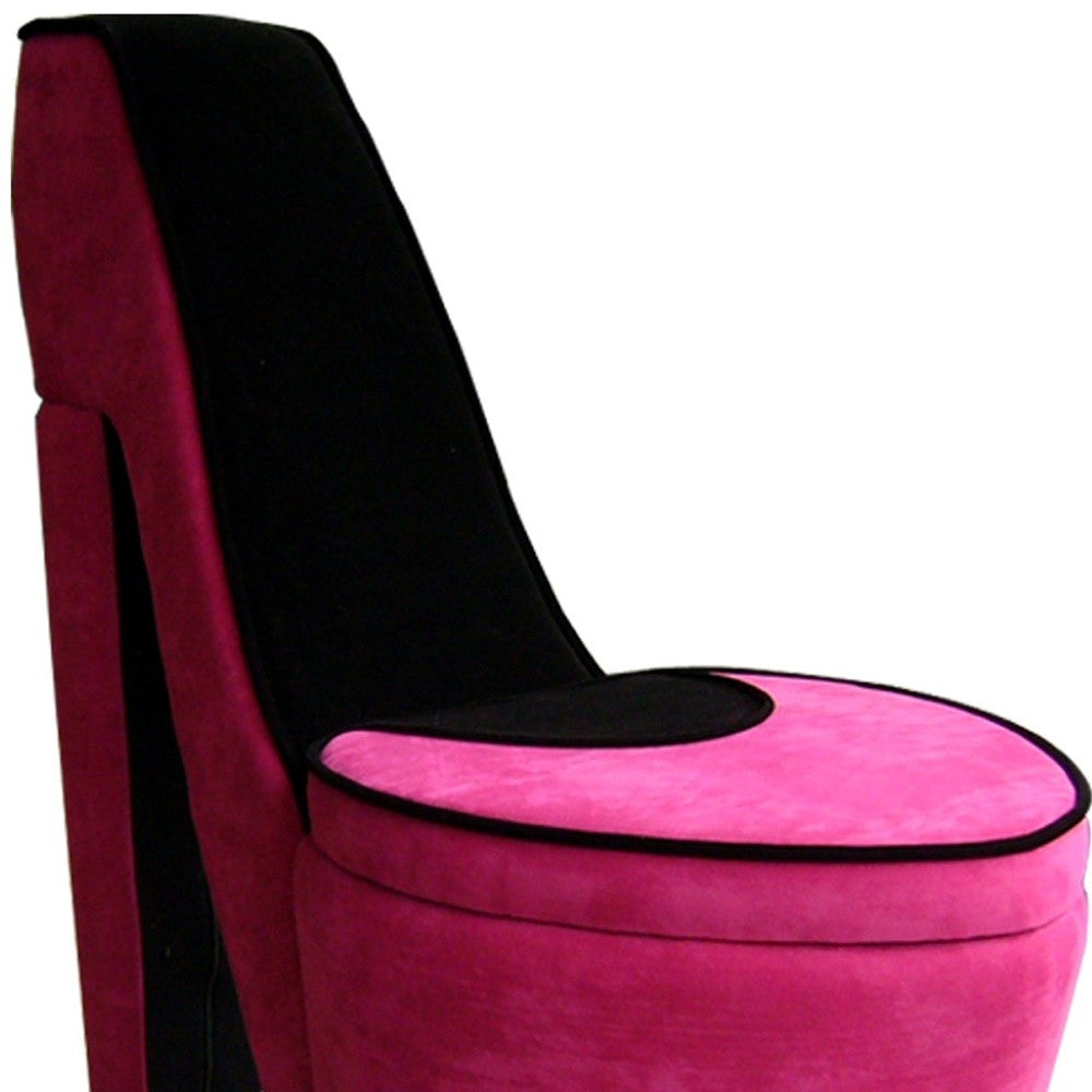 32" Pink Faux Suede Side Chair By Homeroots | Armchairs | Modishstore - 5