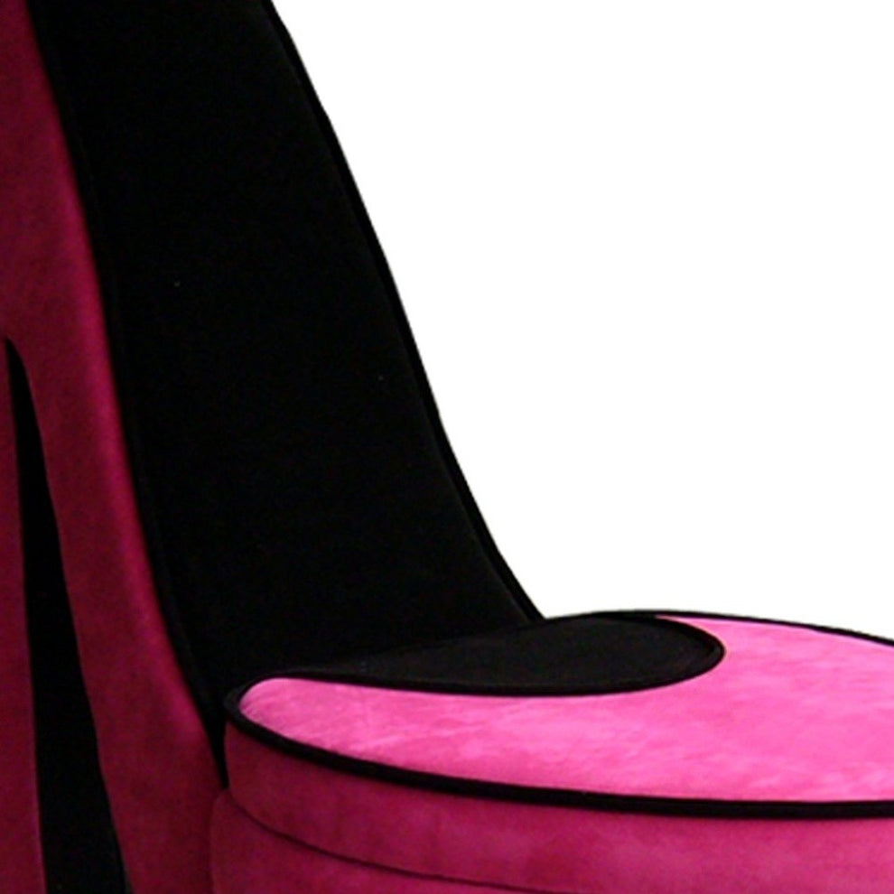 32" Pink Faux Suede Side Chair By Homeroots | Armchairs | Modishstore - 6