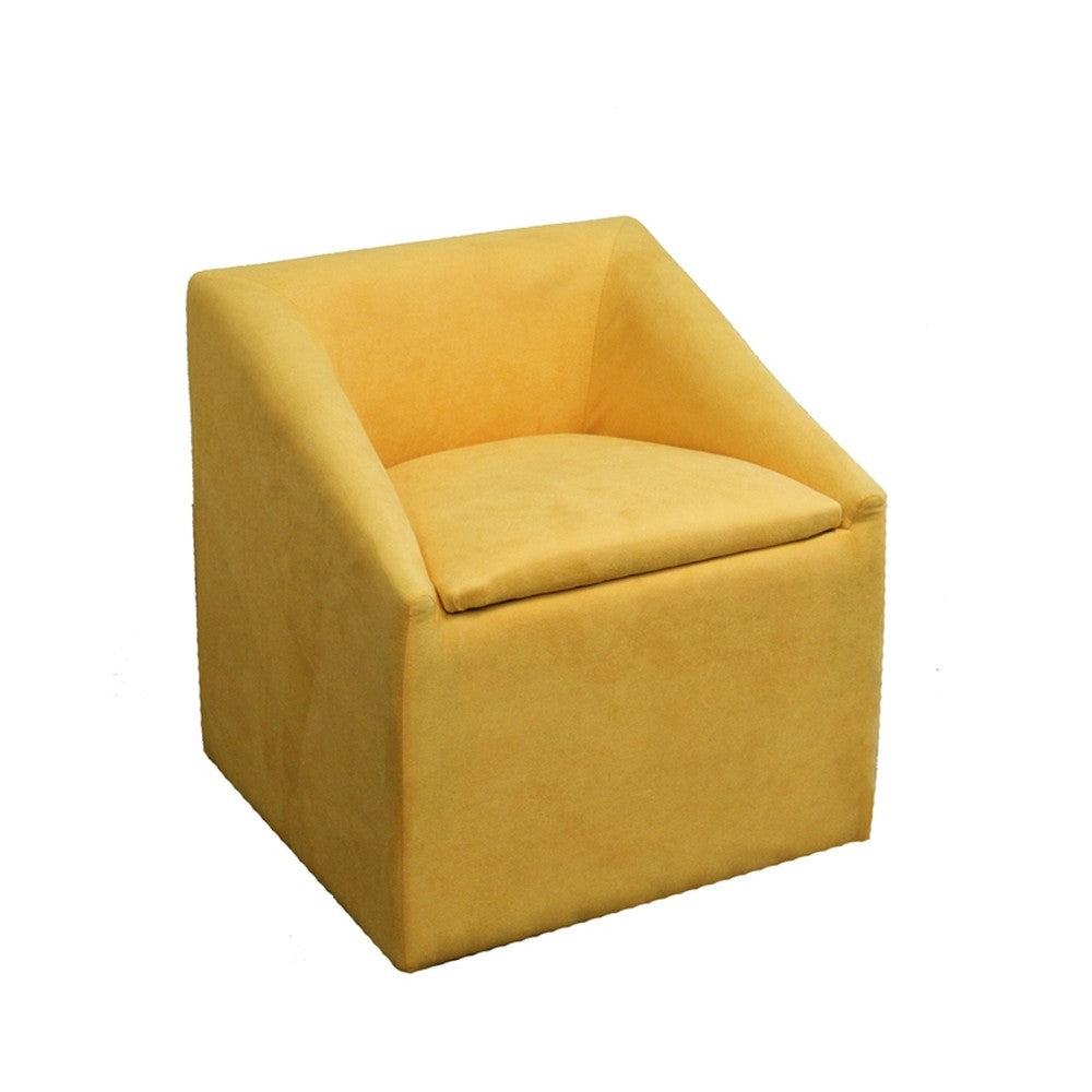 21" Modern Yellow Gold Cubed Accent Storage Chair By Homeroots | Accent Chairs | Modishstore