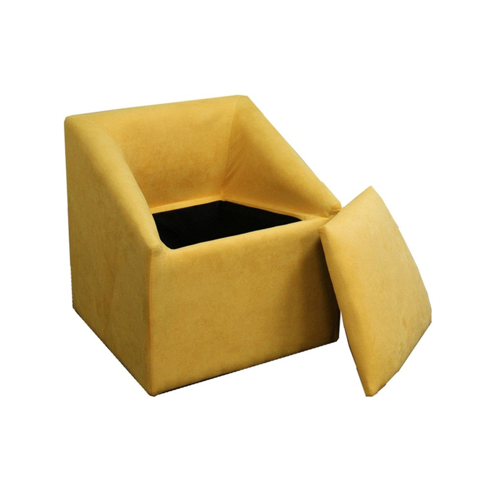 21" Modern Yellow Gold Cubed Accent Storage Chair By Homeroots | Accent Chairs | Modishstore - 2