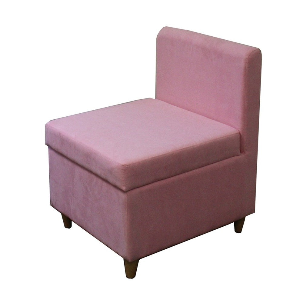 29" Mod Pink Mauve Microfiber Armless Accent Chair with Storage By Homeroots | Accent Chairs | Modishstore - 3