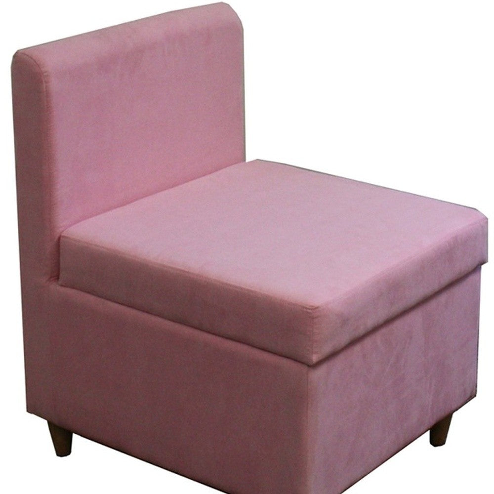 29" Mod Pink Mauve Microfiber Armless Accent Chair with Storage By Homeroots | Accent Chairs | Modishstore - 4