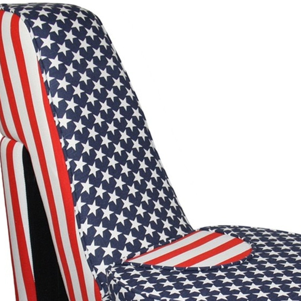 Red White and Blue Patriotic Print 1 High Heel Shoe Storage Chair By Homeroots | Accent Chairs | Modishstore - 5