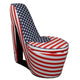 Red White and Blue Patriotic Print 1 High Heel Shoe Storage Chair By Homeroots | Accent Chairs | Modishstore - 11