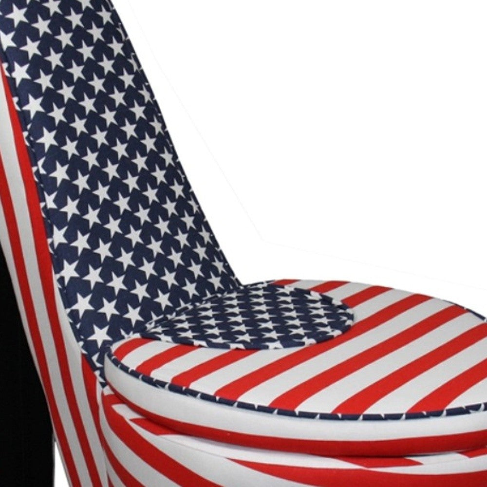 Red White and Blue Patriotic Print 1 High Heel Shoe Storage Chair By Homeroots | Accent Chairs | Modishstore - 15