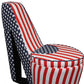 Red White and Blue Patriotic Print 1 High Heel Shoe Storage Chair By Homeroots | Accent Chairs | Modishstore - 19