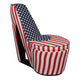 Red White and Blue Patriotic Print 1 High Heel Shoe Storage Chair By Homeroots | Accent Chairs | Modishstore - 21