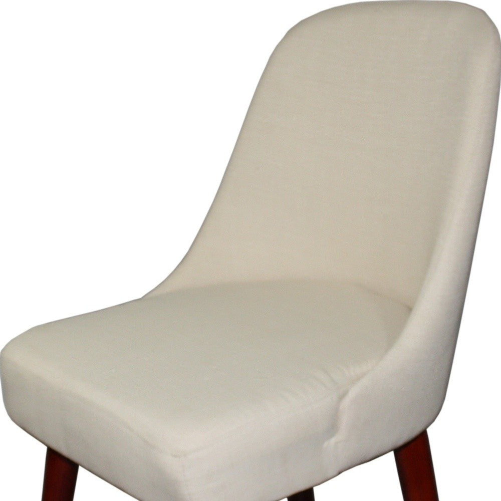 34" Cream Contemporary Armless Dining or Accent Chair By Homeroots | Accent Chairs | Modishstore - 3