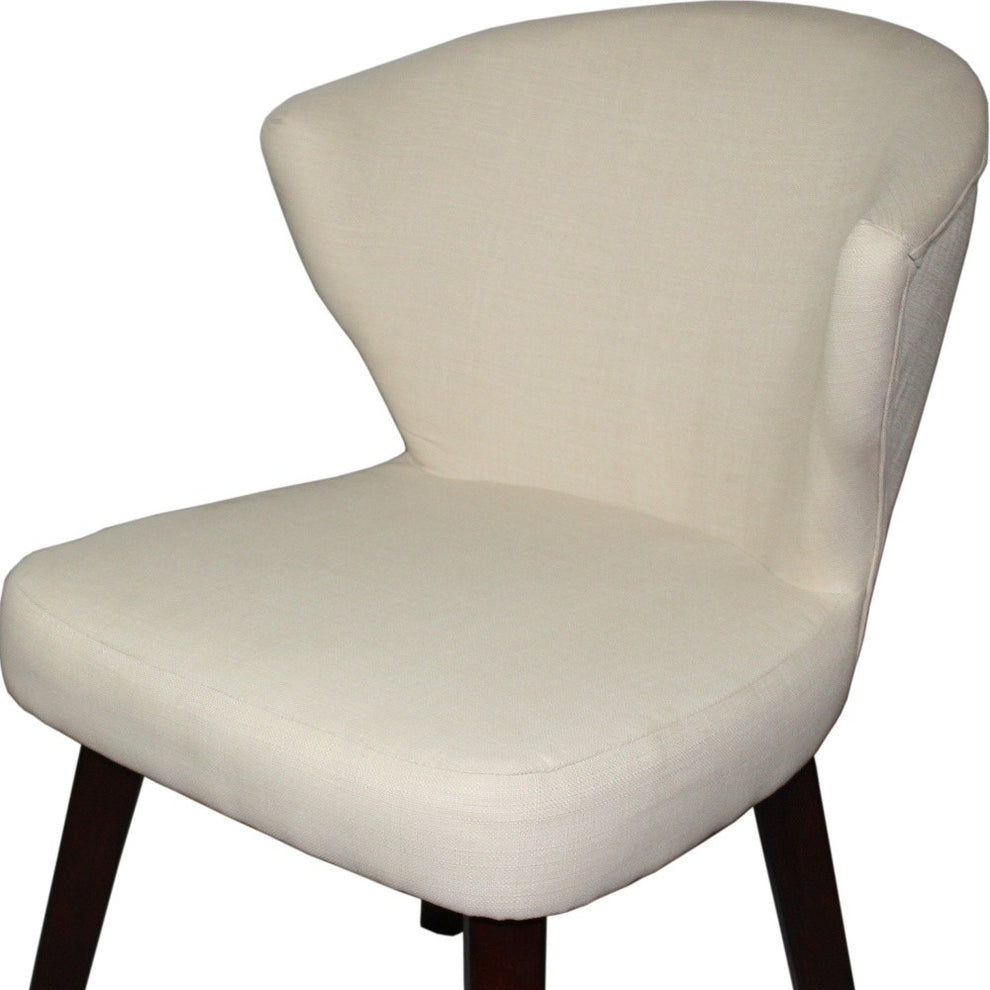 31" Cream and Black Wooden Curve Back Dining or Accent Chair By Homeroots | Accent Chairs | Modishstore - 3