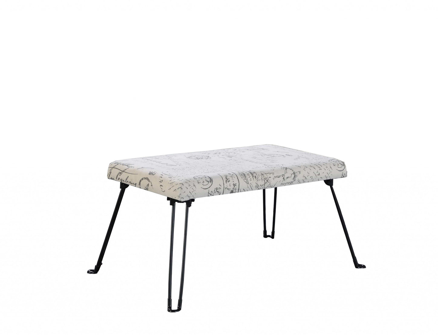 31" Black and White Postcard Microfiber Folding Bench By Homeroots | Benches | Modishstore
