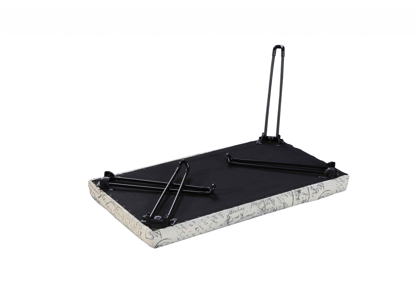 31" Black and White Postcard Microfiber Folding Bench By Homeroots | Benches | Modishstore - 2