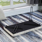 31" Black and White Postcard Microfiber Folding Bench By Homeroots | Benches | Modishstore - 4