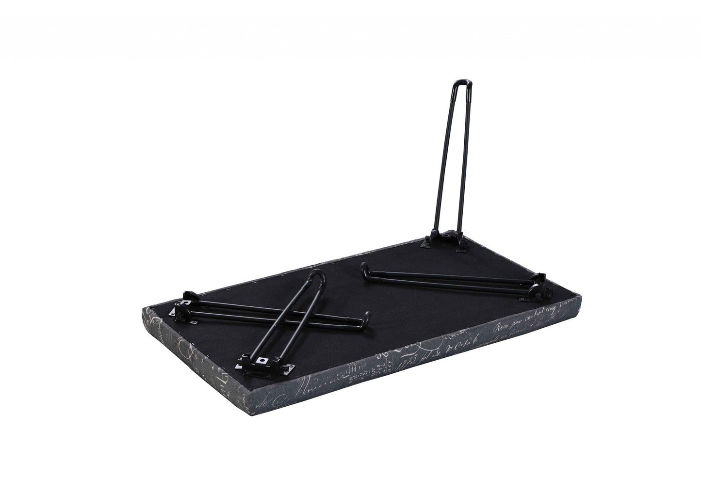 31" Black and White Postcard Microfiber Folding Bench By Homeroots | Benches | Modishstore - 6