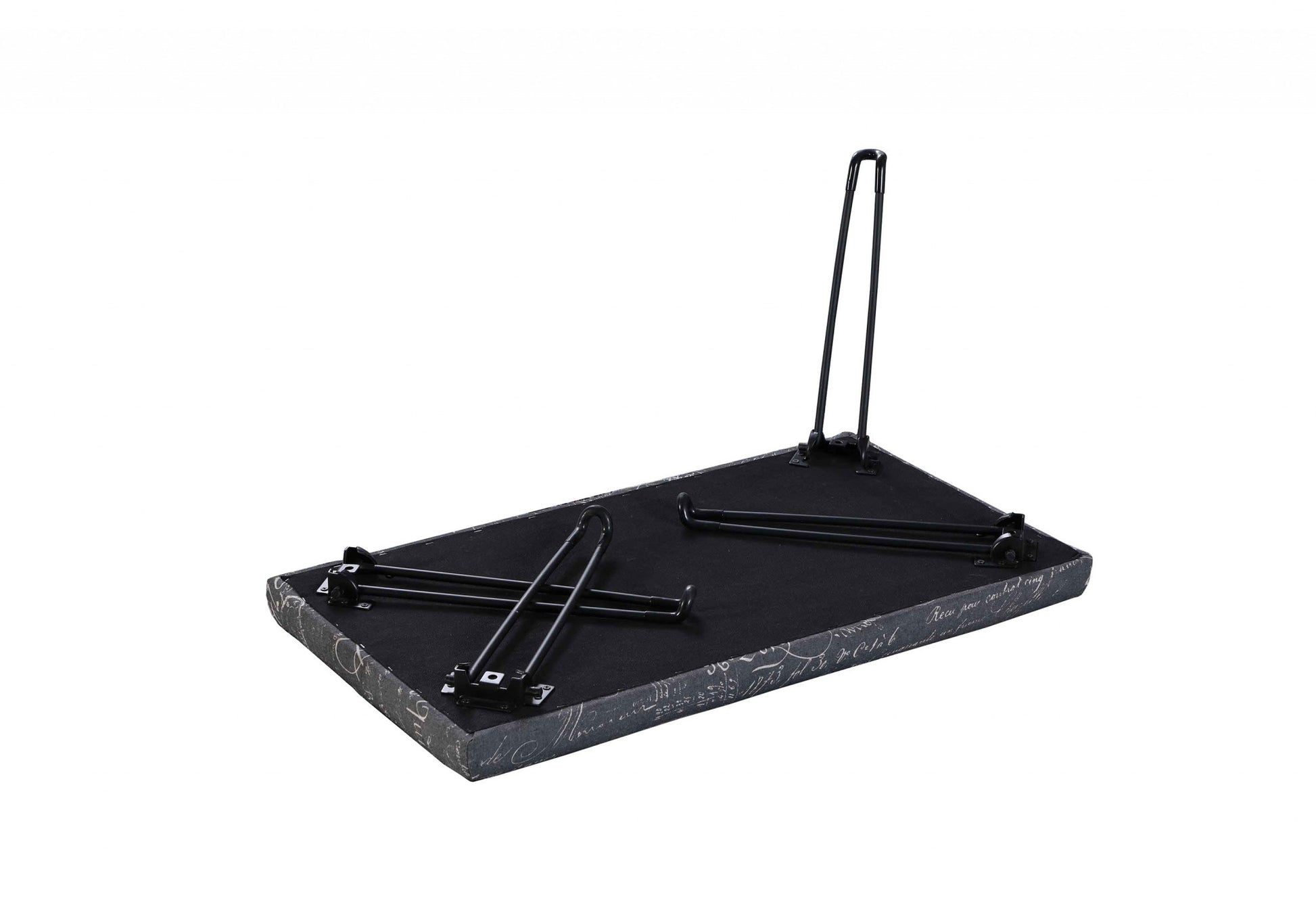 31" Black and White Postcard Microfiber Folding Bench By Homeroots | Benches | Modishstore - 6