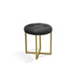 17" Black Tufted Faux Leather and Gold Stool By Homeroots | Stools | Modishstore - 2
