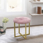 17" Pink Tufted Velvet and Gold Stool By Homeroots | Stools | Modishstore