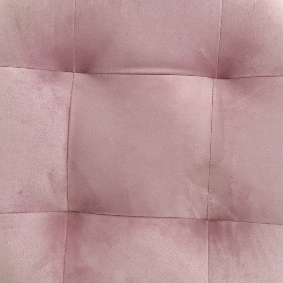 17" Pink Tufted Velvet and Gold Stool By Homeroots | Stools | Modishstore - 3