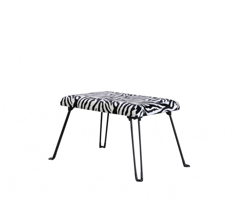 24" Faux Zebra Microfiber Folding Bench By Homeroots | Benches | Modishstore