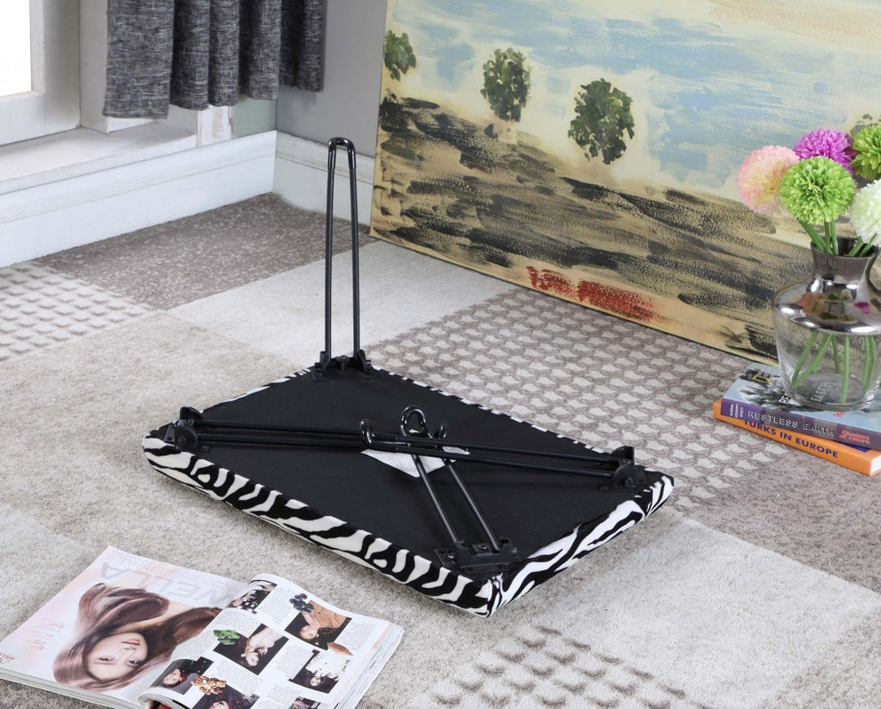 24" Faux Zebra Microfiber Folding Bench By Homeroots | Benches | Modishstore - 4