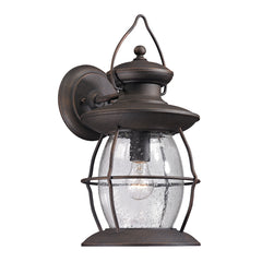 Village Lantern 1-Light Outdoor Wall Lantern in Weathered Charcoal ELK Lighting 47042/1