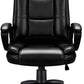 Black Leather Executive Chair with Lumbar Support By Homeroots | Office Chairs | Modishstore - 2