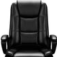 Black Leather Executive Chair with Lumbar Support By Homeroots | Office Chairs | Modishstore - 3