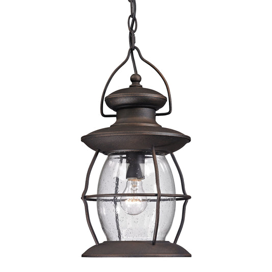 Village Lantern 1-Light Outdoor Hanging Lantern in Weathered Charcoal ELK Lighting | Ceiling Lamps | Modishstore