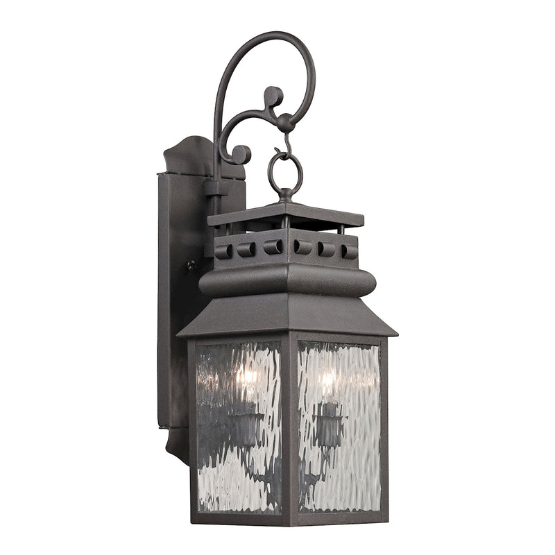 Forged Lancaster 2-Light Outdoor Wall Lamp in Charcoal ELK Lighting | Wall Lamps | Modishstore