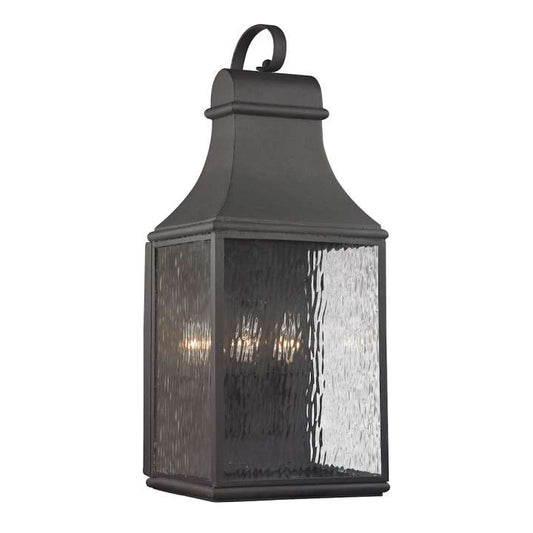 Forged Jefferson 3-Light Outdoor Wall Lamp in Charcoal | Sconces | Modishstore