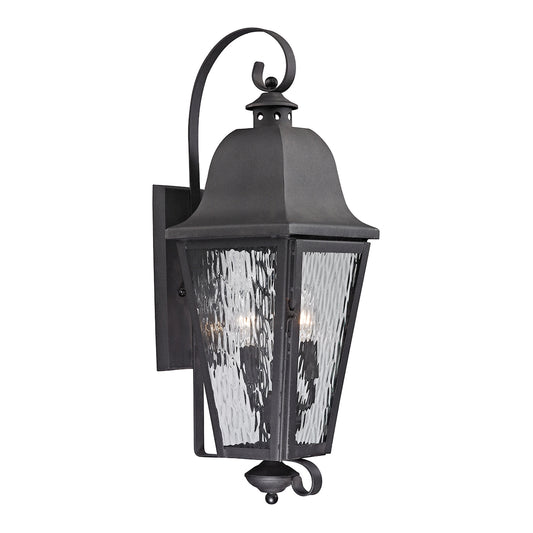 Forged Brookridge 3-Light Outdoor Wall Lamp in Charcoal ELK Lighting | Wall Lamps | Modishstore