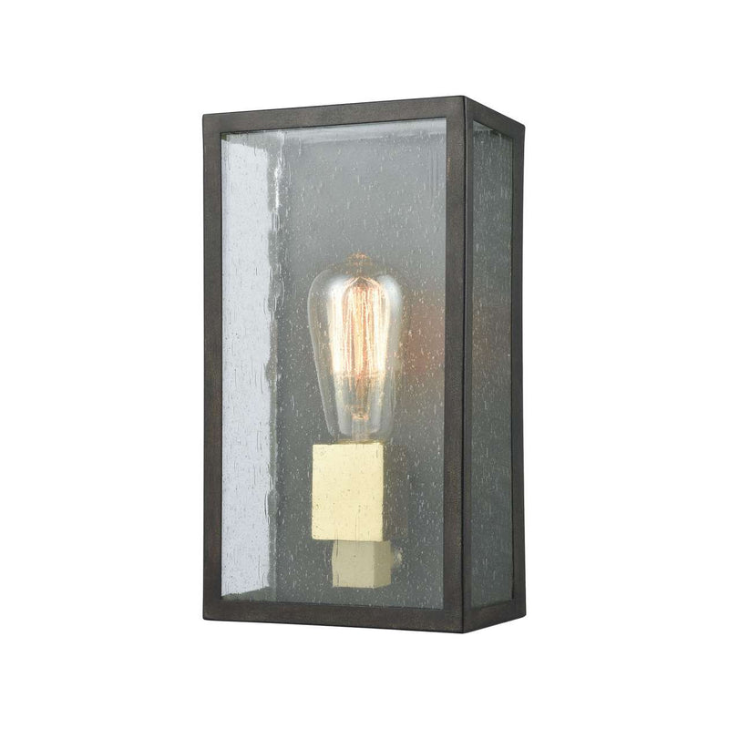 McKenzie 1-Light Outdoor Sconce in Blackened Bronze and Brushed Brass | Sconces | Modishstore