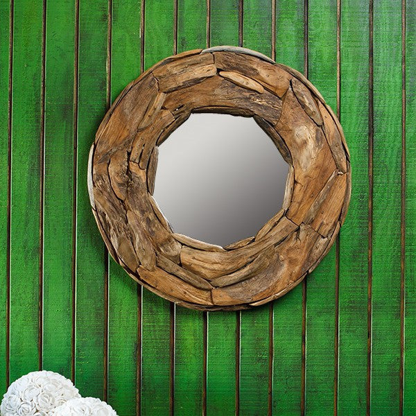 Garden Age Supply Harini Driftwood Mirror - Round | Mirrors | Modishstore