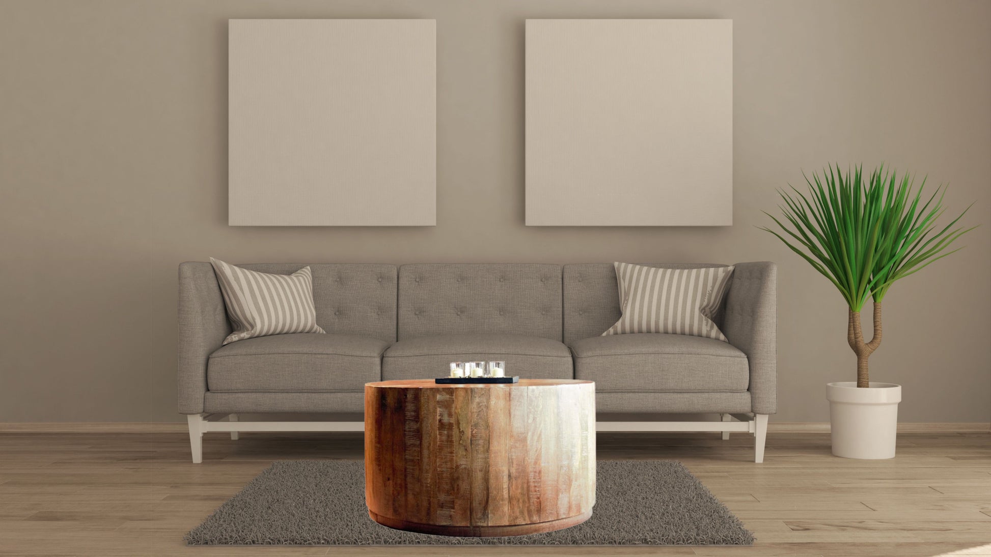 34" Natural Solid Wood Round Bunching Coffee Tables By Homeroots | Coffee Tables | Modishstore - 4