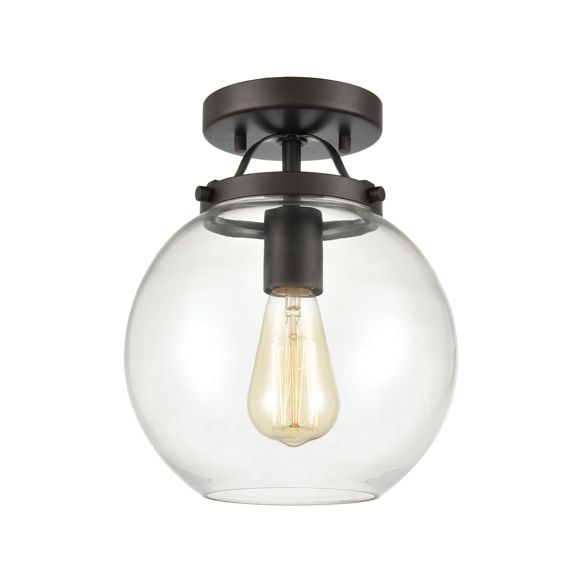Bernice 1-Light Semi Flush with Clear Glass by ELK Lighting-2