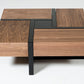 Modern Walnut and Black Square Coffee Table with Storage By Homeroots
